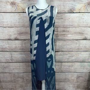 NWT Nic+Zoe blue dress with attached overlay